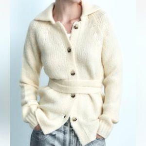 ZARA WOOL BLEND KNIT CARDIGAN
